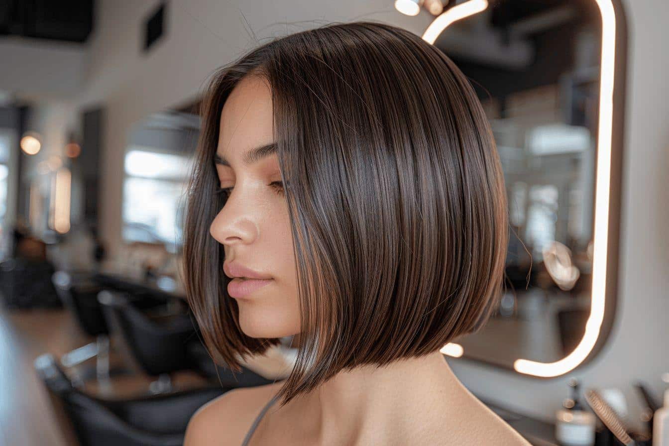 Coiffure carré plongeant sur les épaules