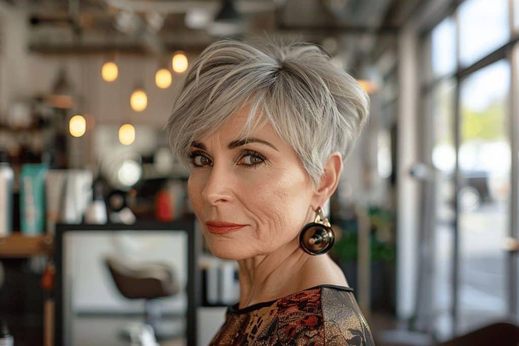 Coupes courtes avec mèches après 60 ans : les idées qui marchent