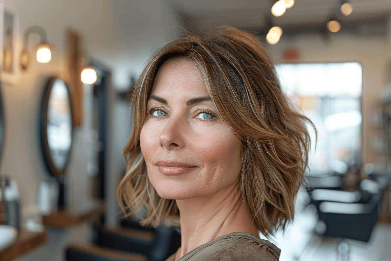 Coupe de cheveux femme 60 ans visage rond