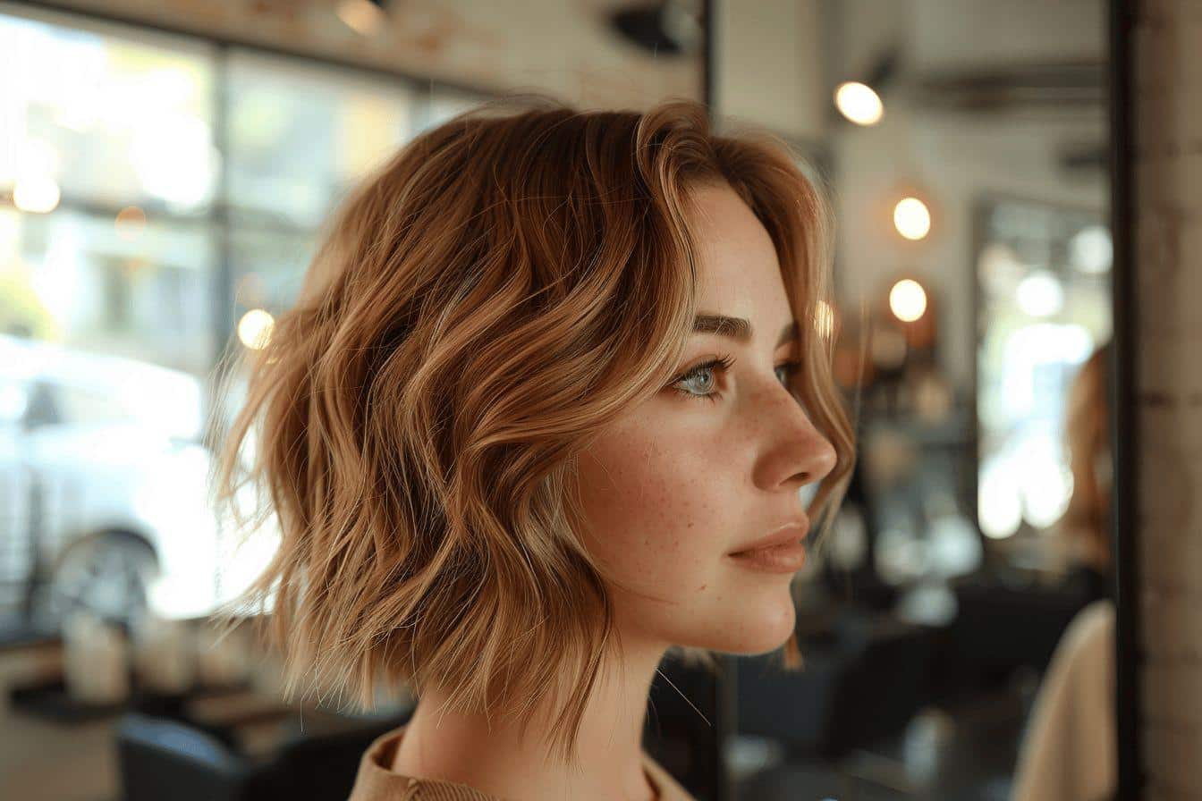 Coupe de cheveux femme dégradé effilé mi-court