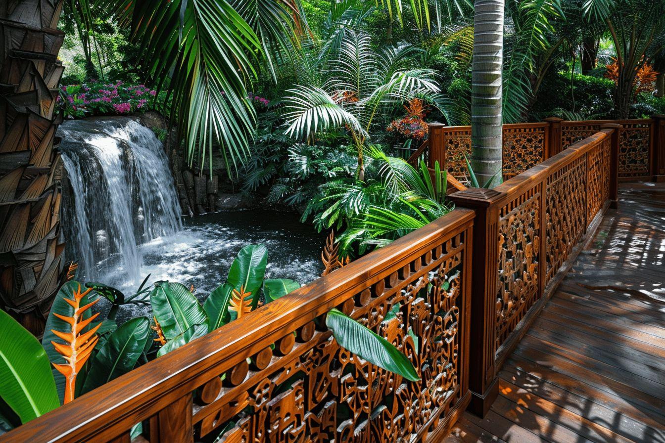 Une palissade en bois exotique superbe